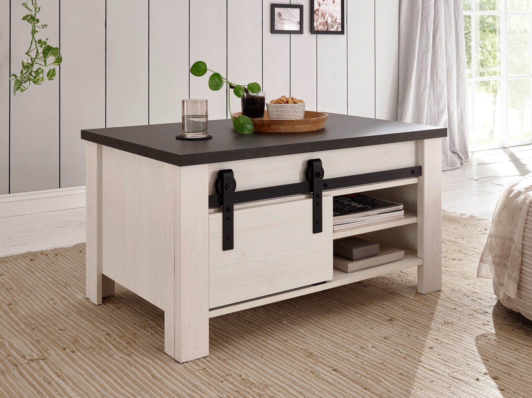 Table basse Cirtale 111 (Anthracite + Pin blanchi)