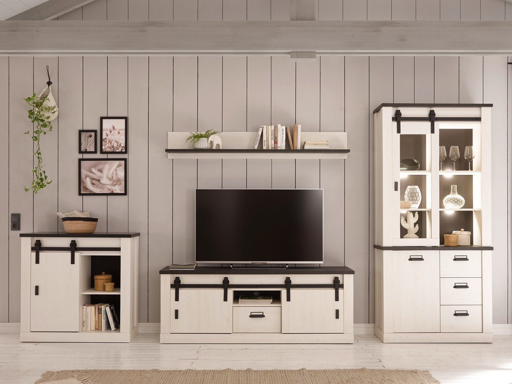 Buffet Cirtale 119 (Pin blanchi + Anthracite)