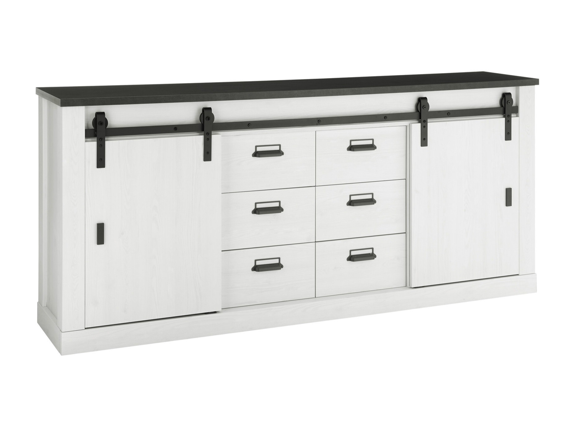 Commode Cirtale 118 (Anthracite + Pin blanchi)