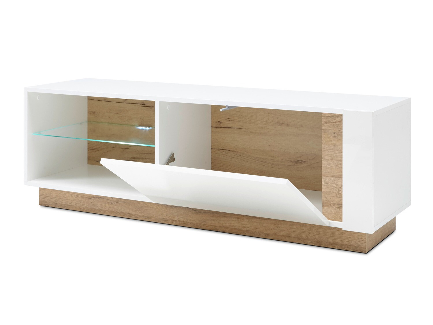 Ensemble de salon Veropho 110 (Blanc brillant + Grandson chêne)