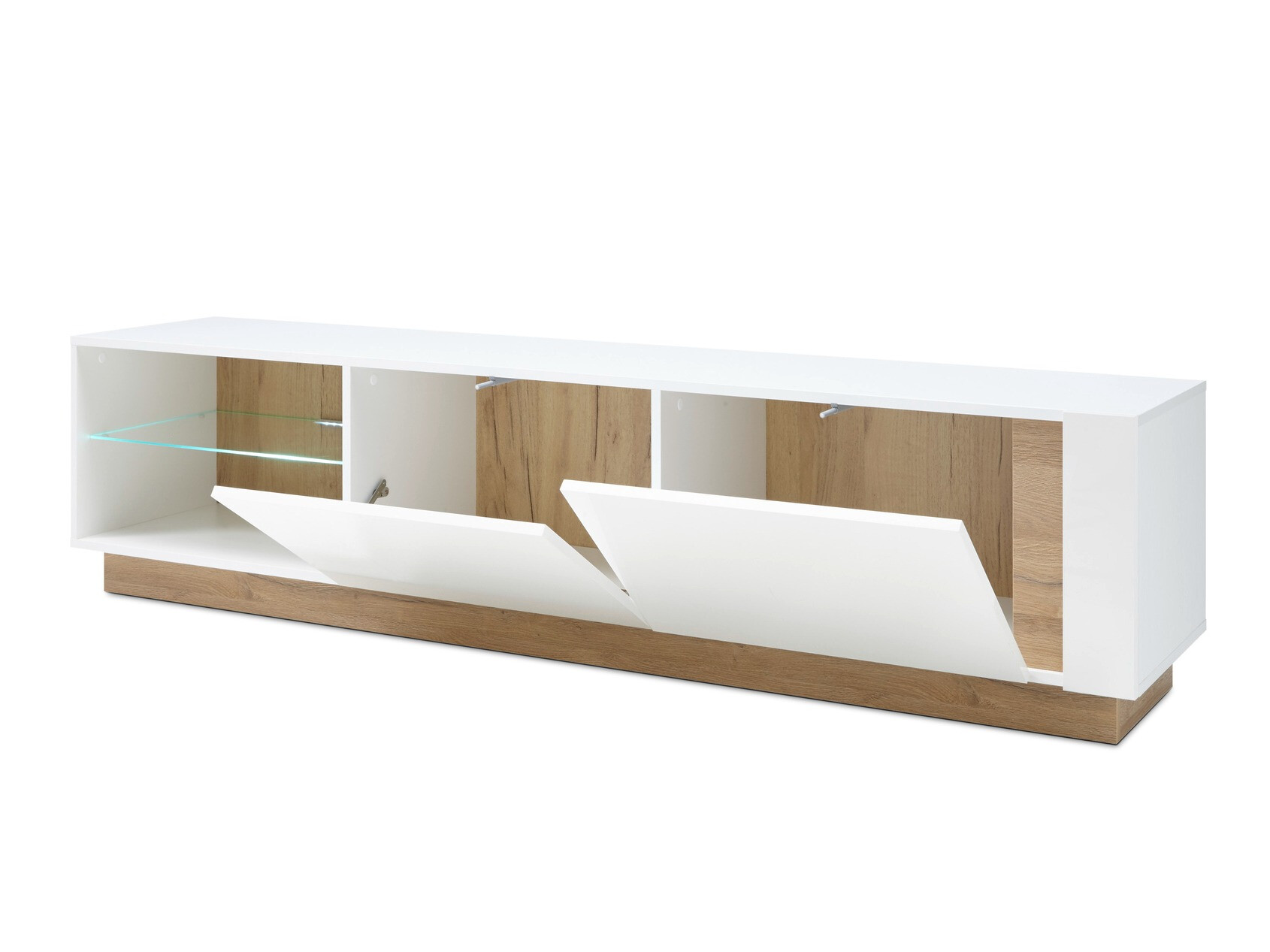 Ensemble de salon Veropho 112 (Blanc brillant + Grandson chêne)