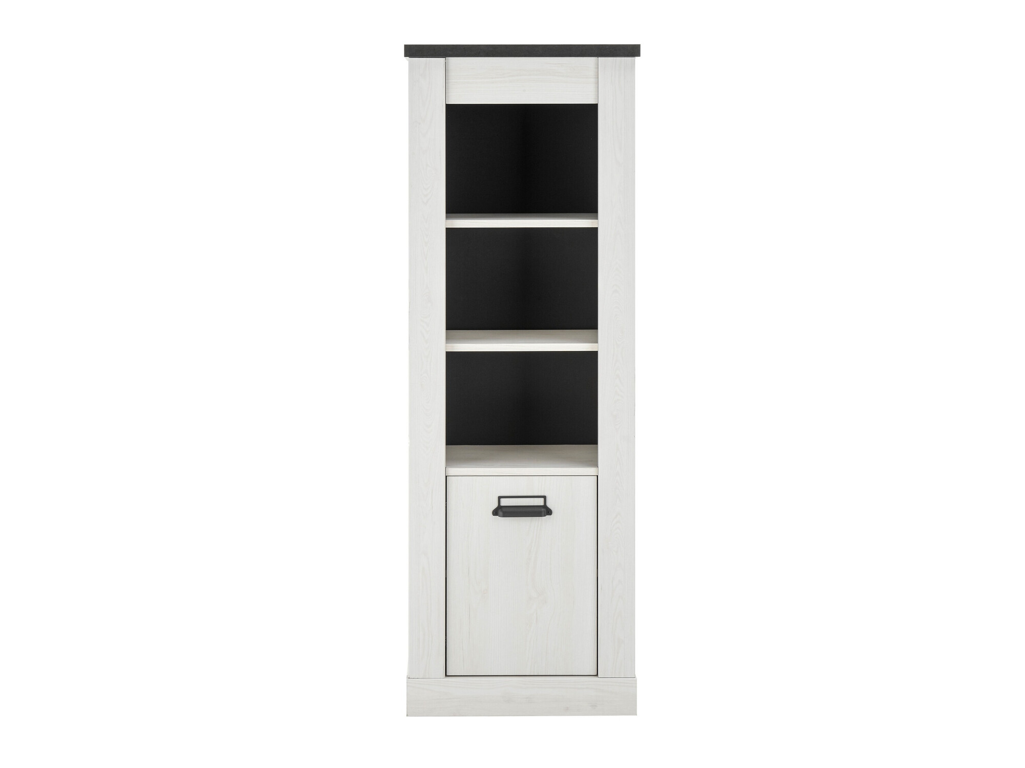 Étagère Cirtale 123 (Pin blanchi + Anthracite)