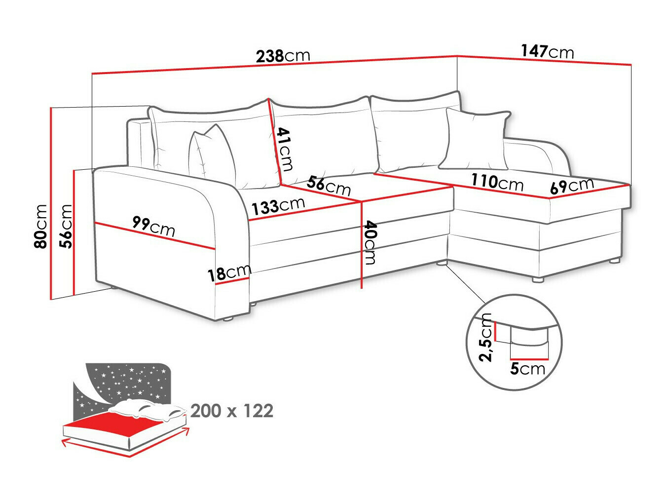 Canapé d'angle Comfivo 203 (Mikrofaza 0015 + Mikrofaza 0014)