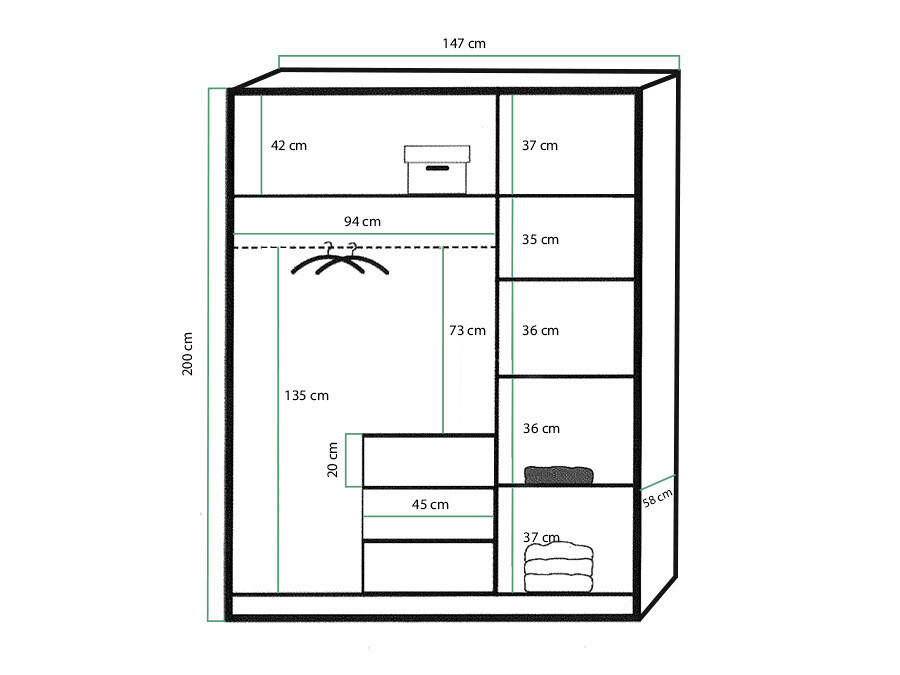 Armoire Dortivu 111 (Bleu)