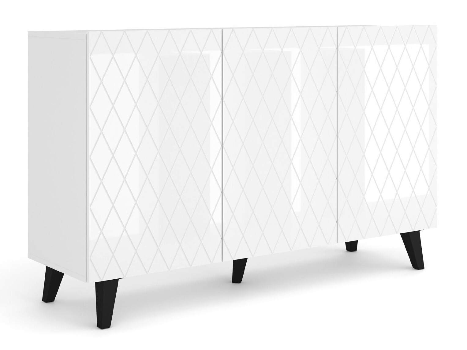 Buffet Melmoro 104 (Blanc brillant + Noir)