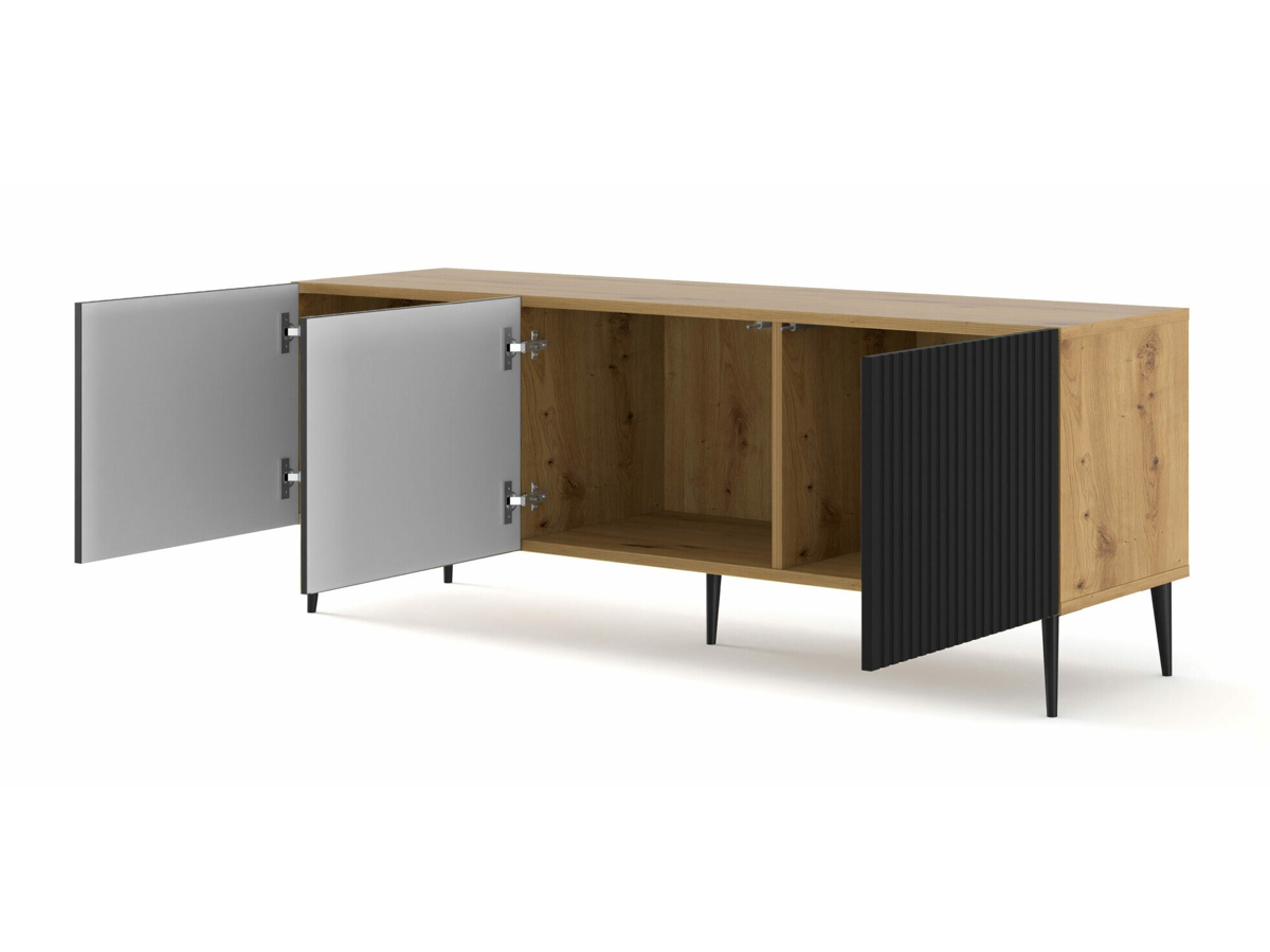 Meuble TV Mirmaro 102 (Noir + Chêne Artisan)