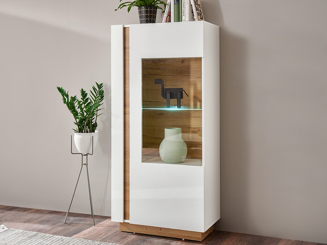 Étagère Veropho 101 (Blanc brillant + Grandson chêne)
