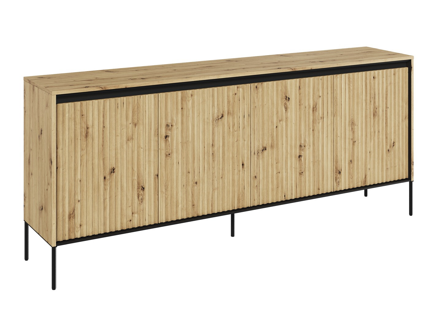 Buffet Fernolu 103 (Chêne Artisan + Noir)