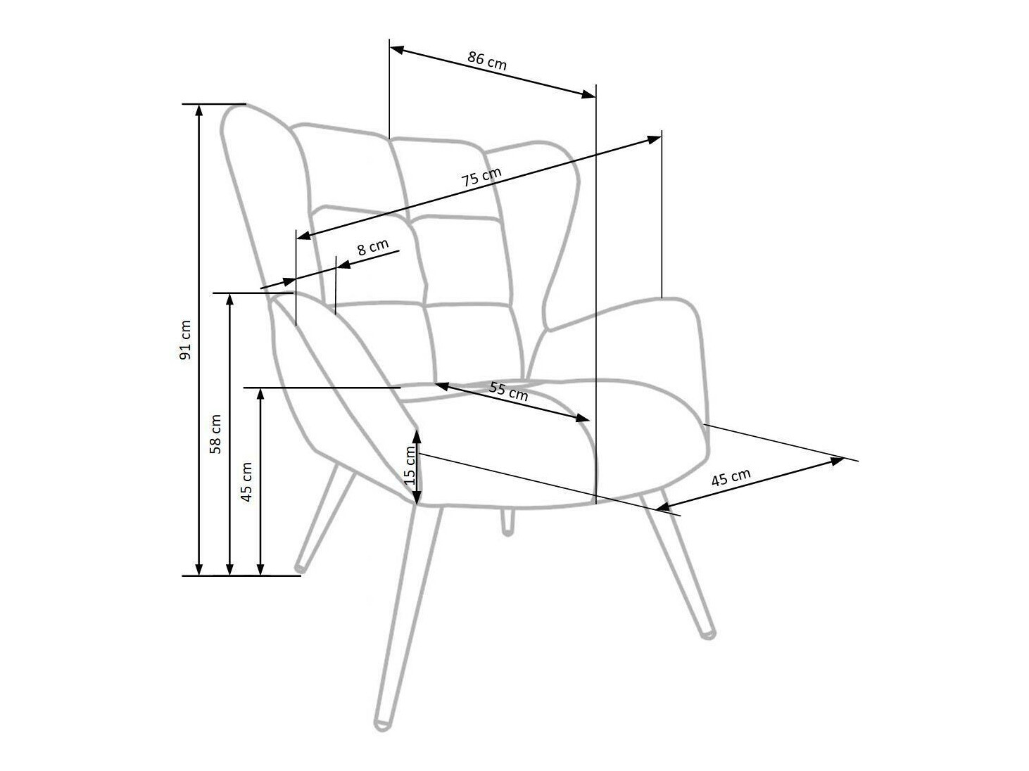 Fauteuil Houston 1079 (Jaune foncé)