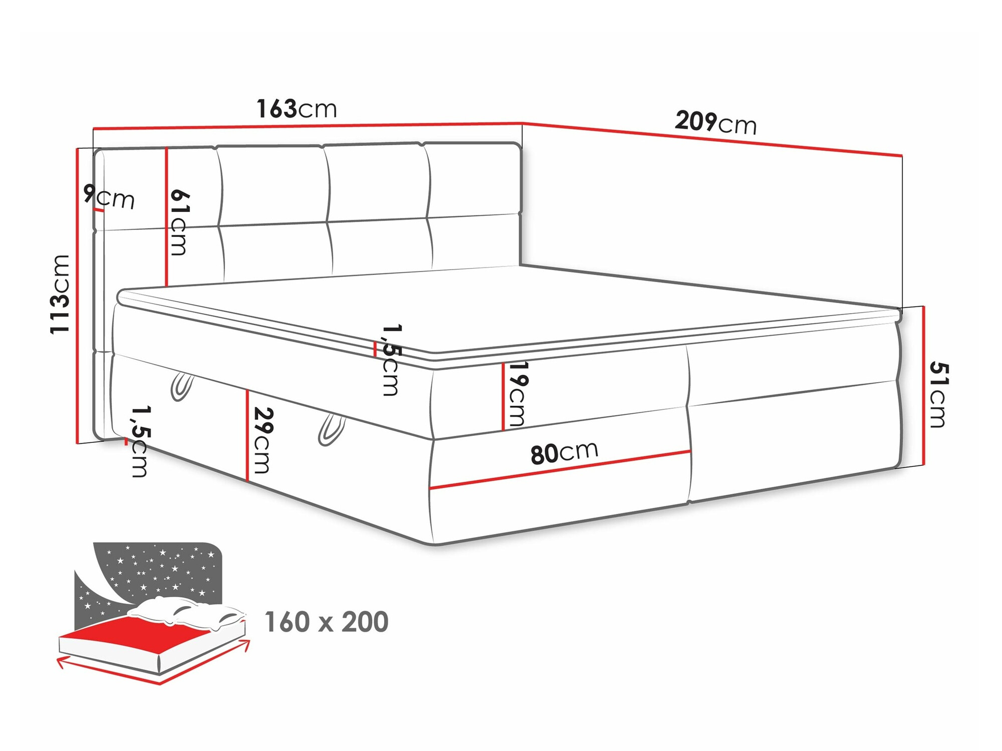 Lit continental ComfiDream 187 (Curio 11)