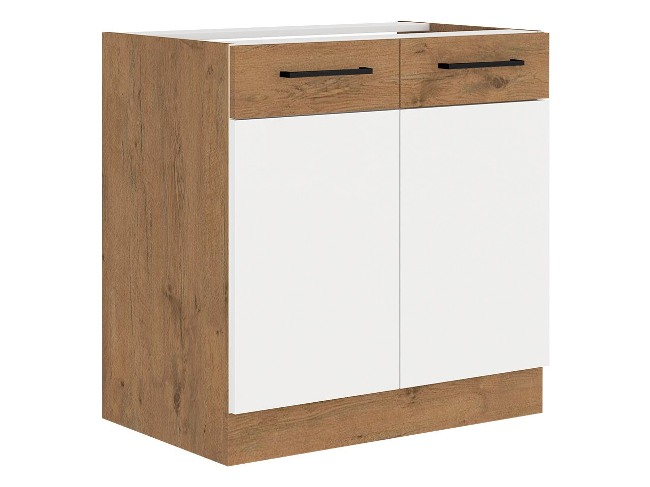 Armoire modulaire pour évier avec portes Wood White 108