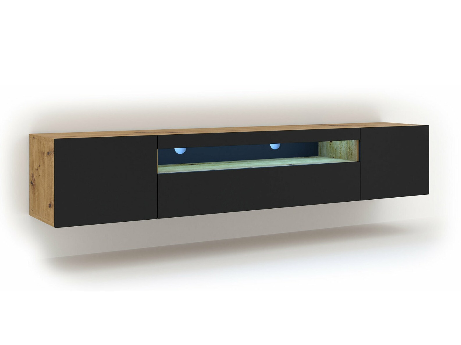 Meuble TV Morteo 104 (Chêne Artisan + Noir)