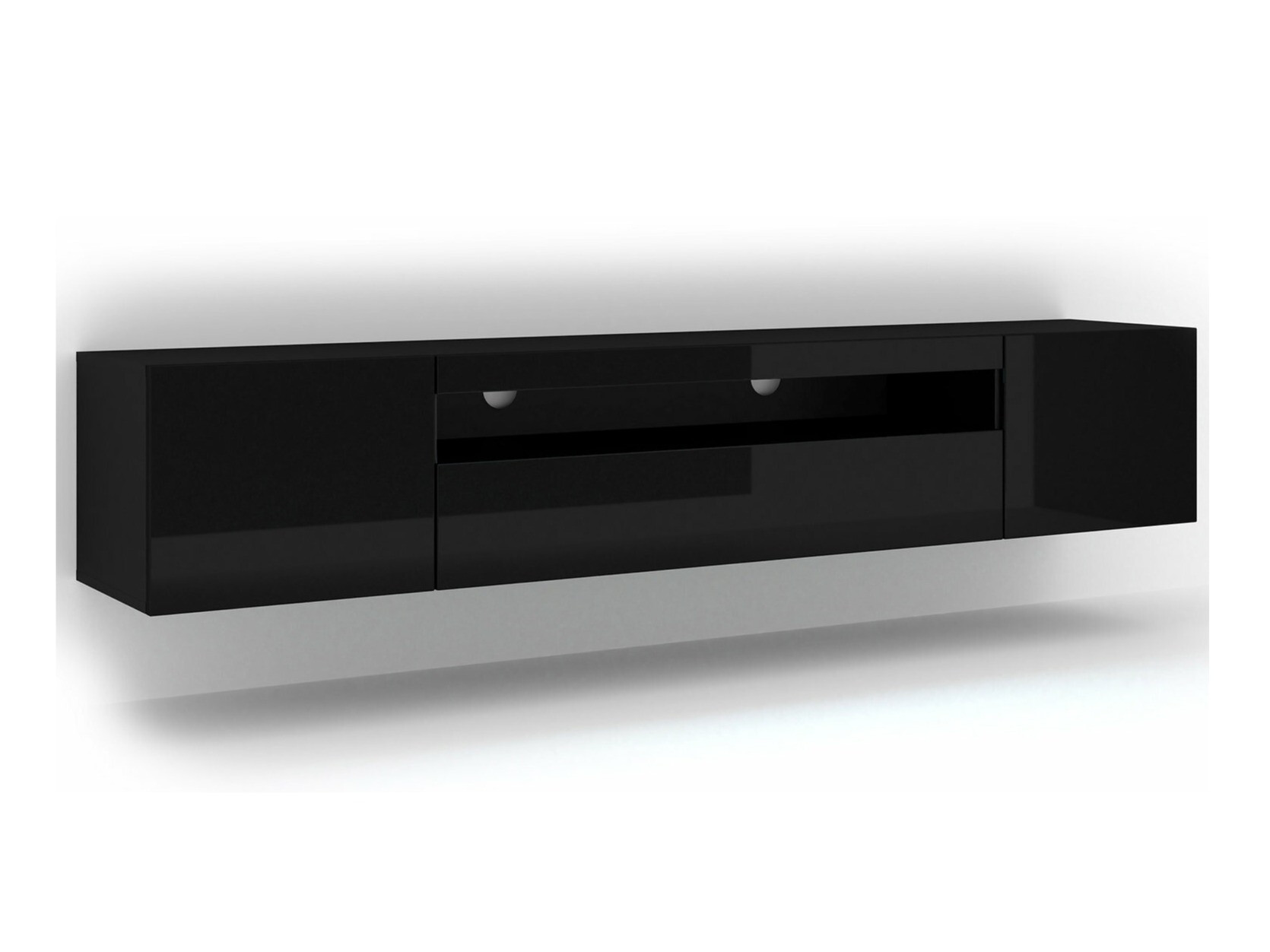 Meuble TV Morteo 104 (Noir + Noir brillant)