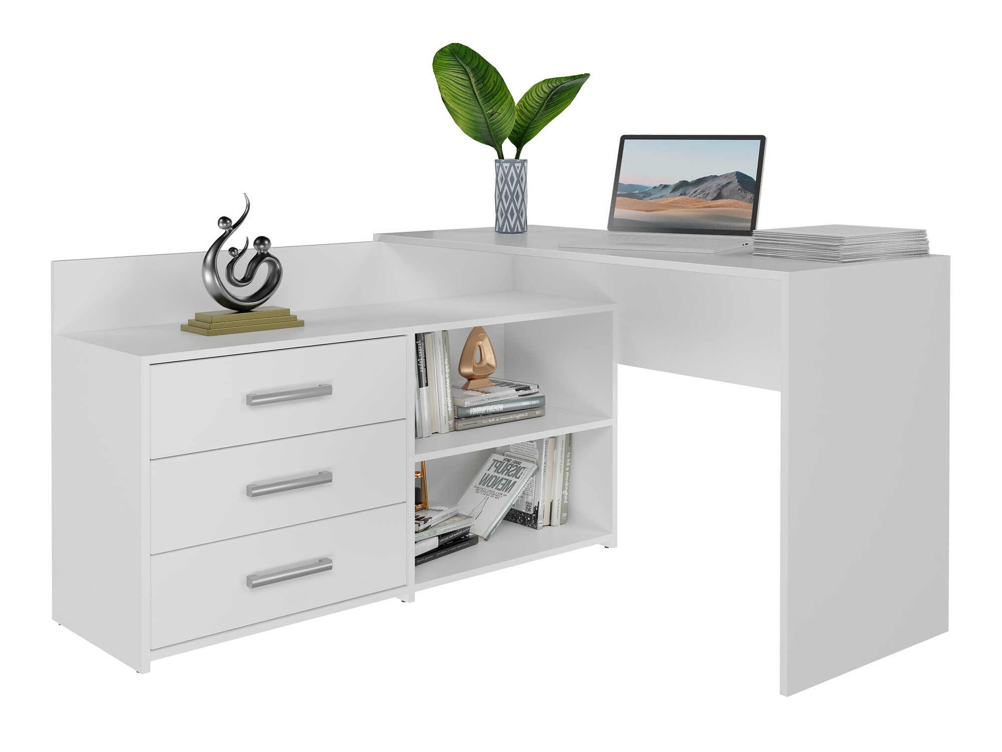 Bureau d'angle Mandeville 131 (Mat blanc)