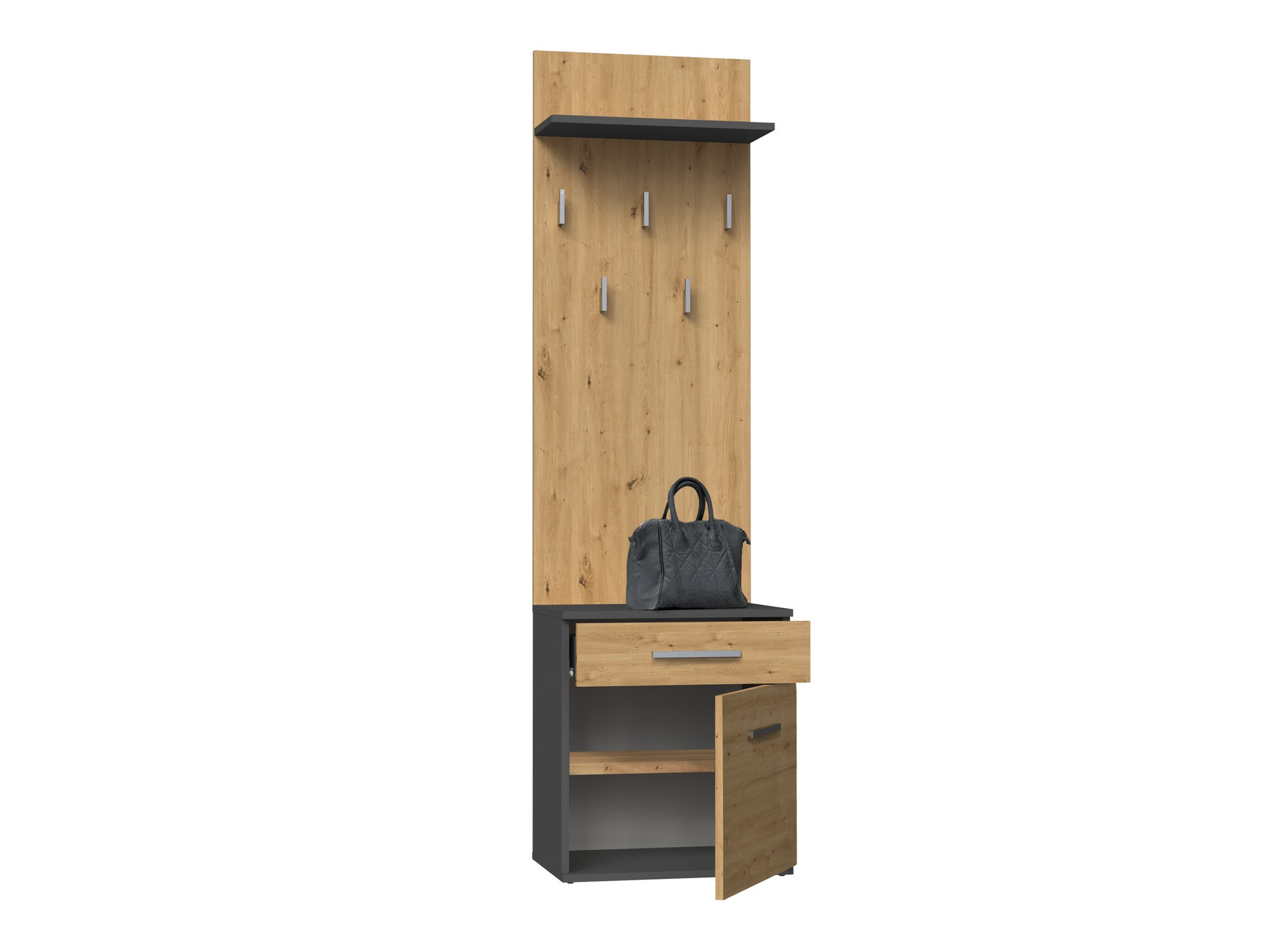Ensemble de meubles d’entrée Mandeville 129 (Chêne Artisan + Anthracite)