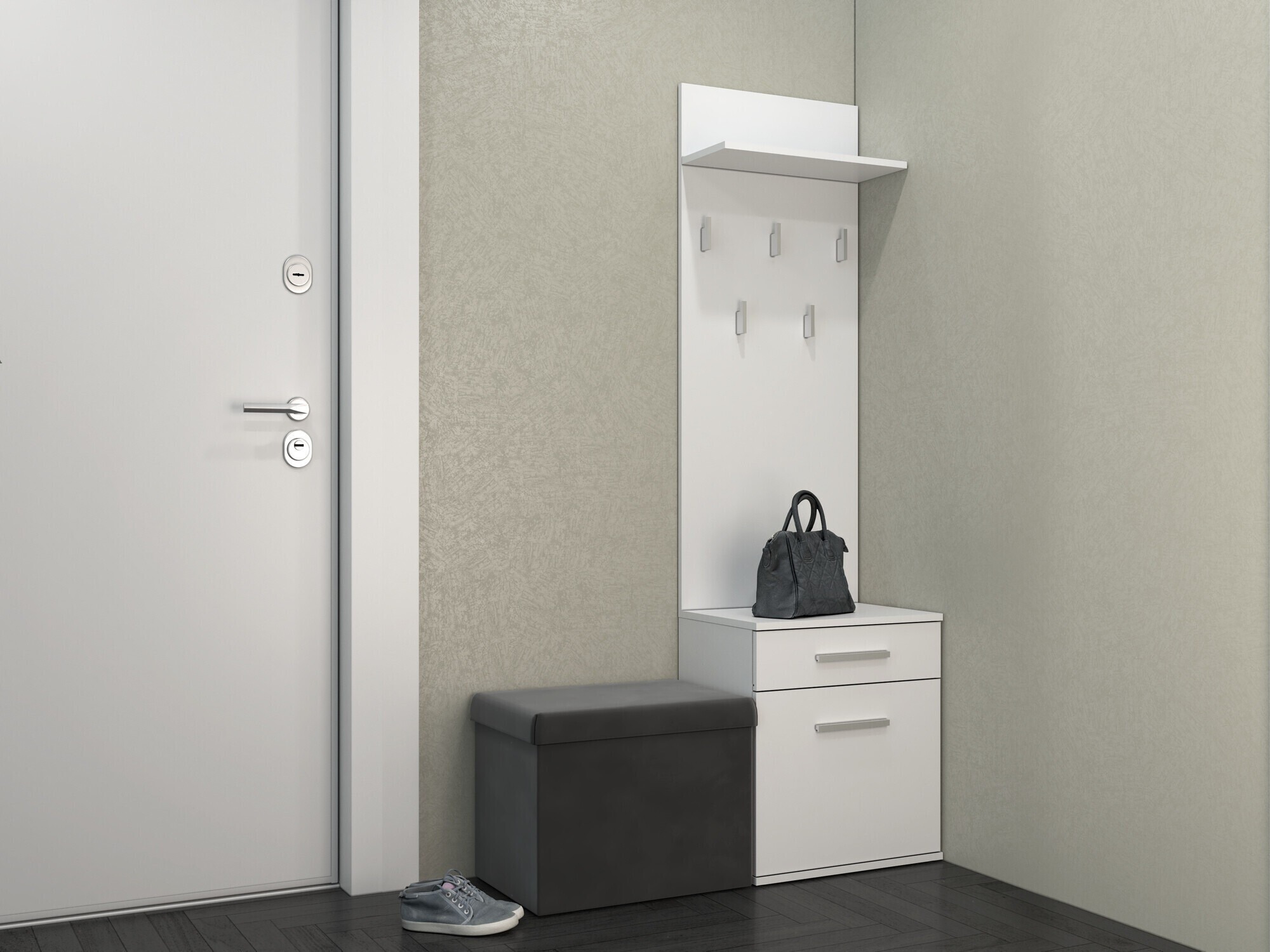 Meuble d'entrée Mandeville 129 (Mat blanc)