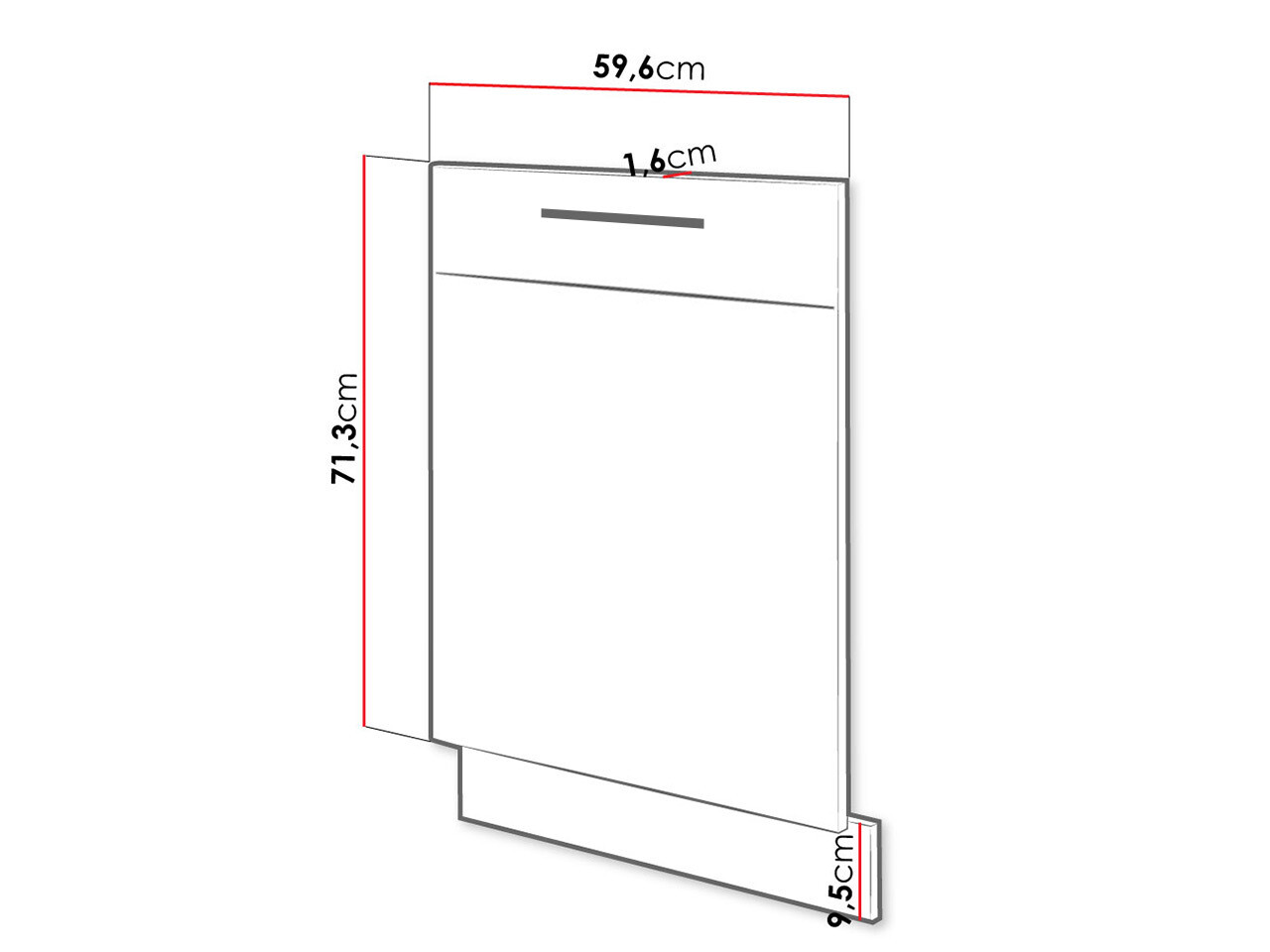 Porte lave-vaisselle Wood White 107