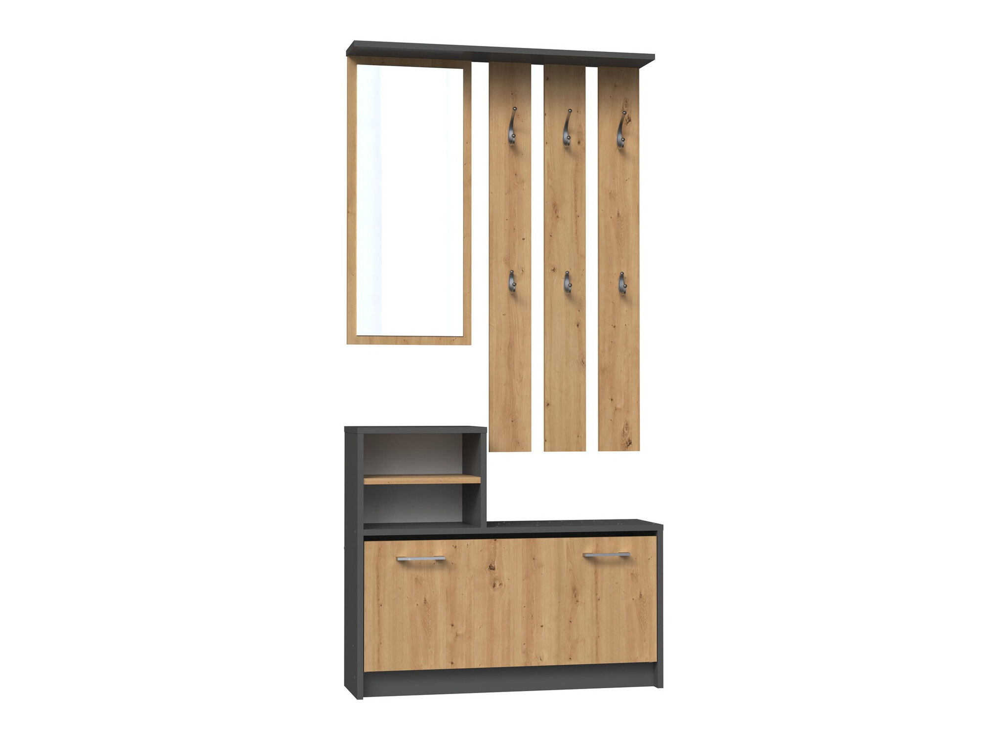 Ensemble de meubles d’entrée Mandeville 144 (Chêne Artisan + Anthracite)