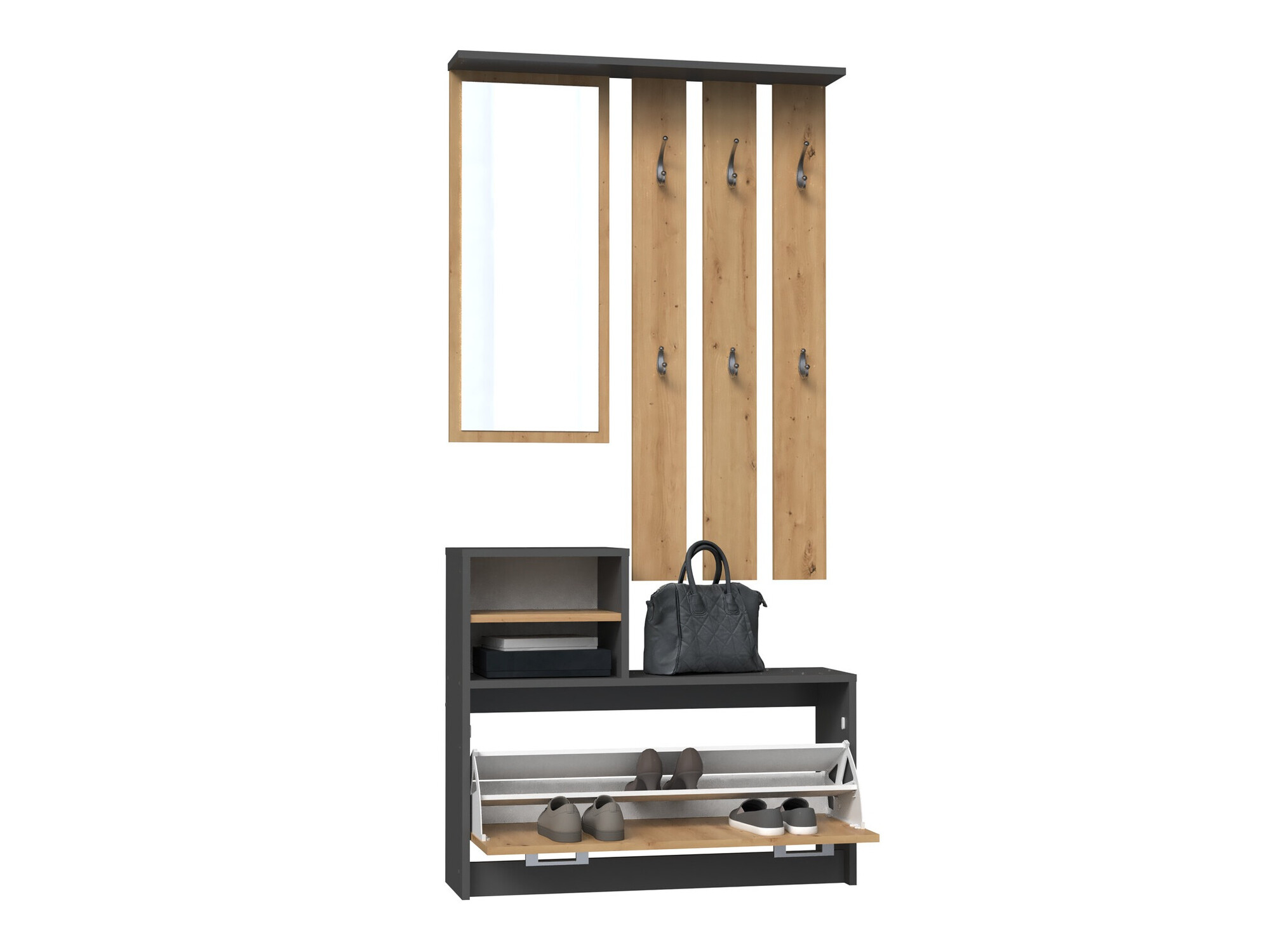 Ensemble de meubles d’entrée Mandeville 144 (Chêne Artisan + Anthracite)