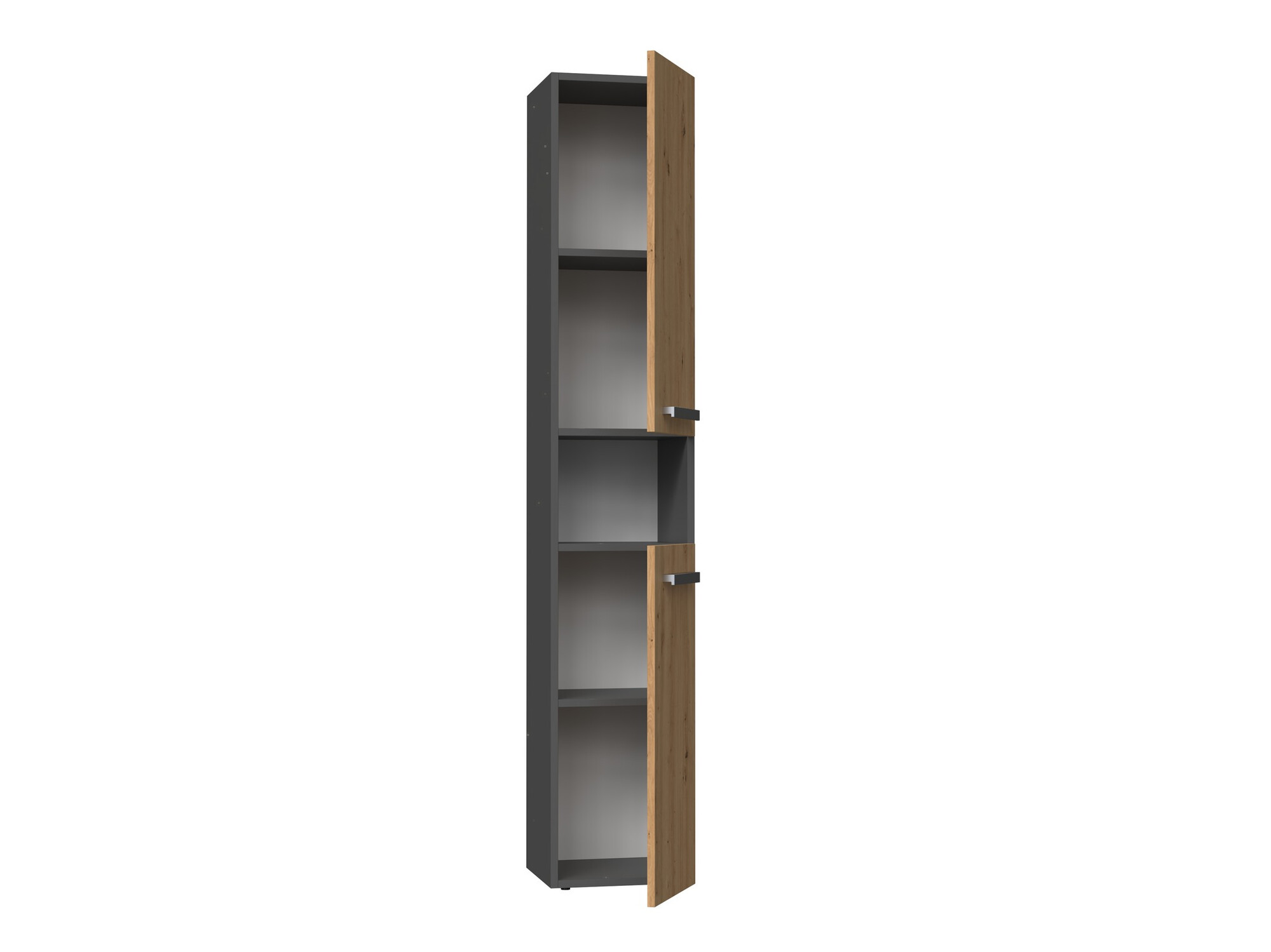 Armoire de bain à poser Nolmaru 104 (Anthracite + Chêne Artisan)