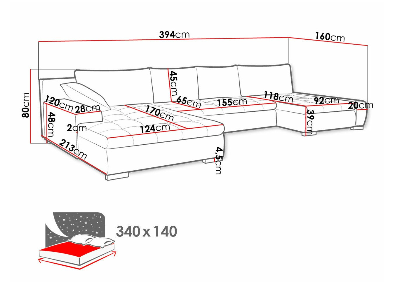 Canapé d'angle Comfivo 106 (Soft 011 + Lawa 06)