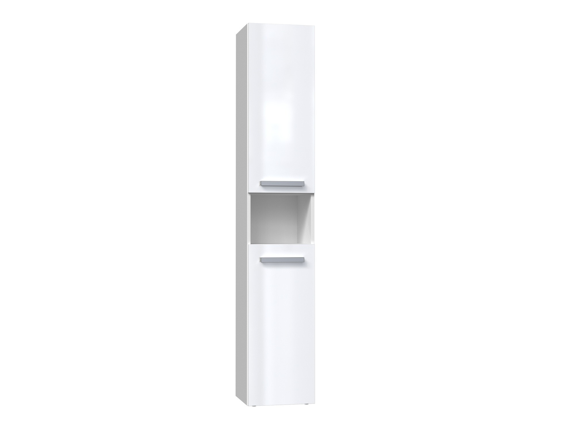 Armoire de bain indépendante Nolmaru 106 (Blanc + Blanc brillant)