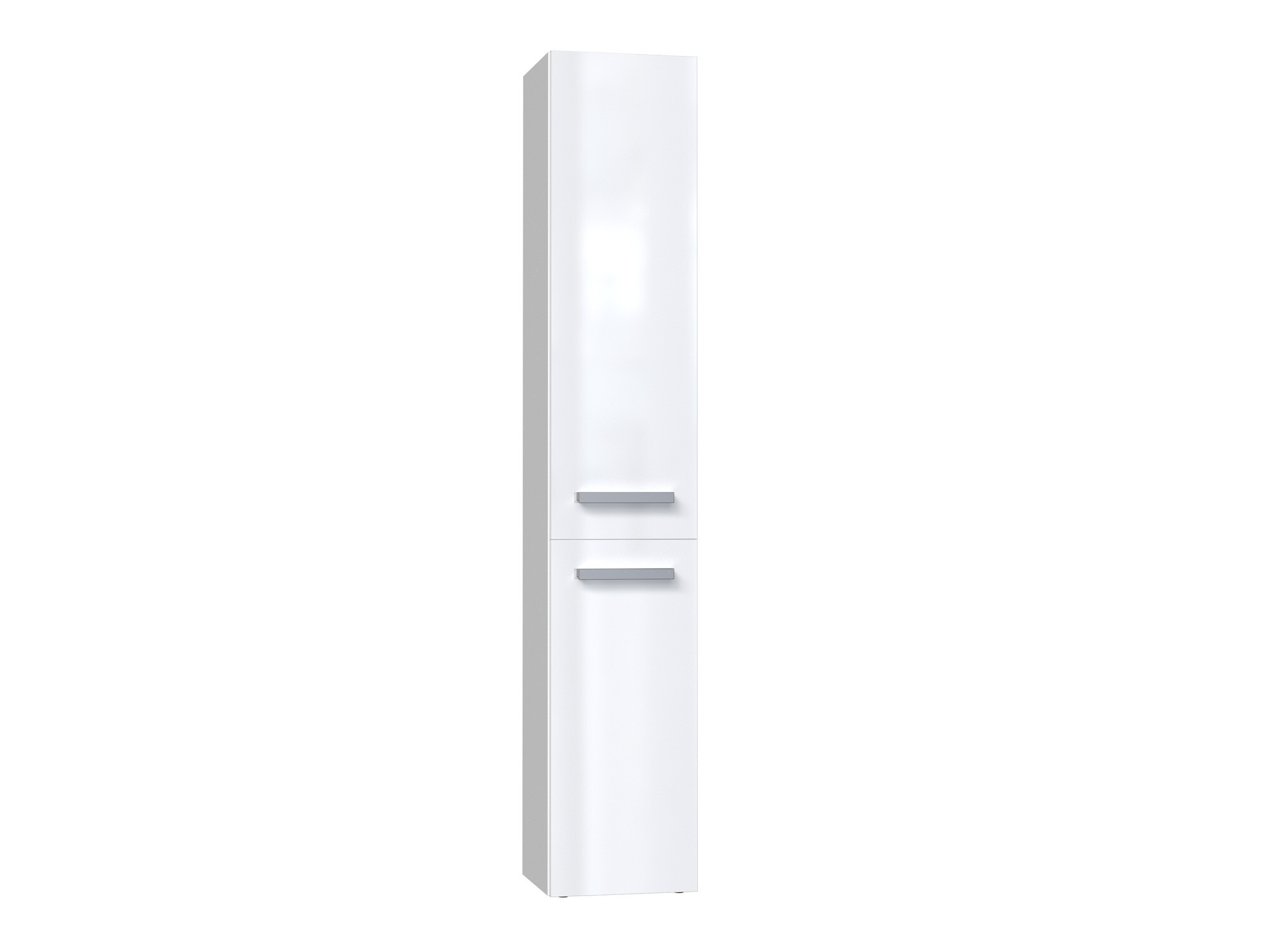 Armoire de bain indépendante Nolmaru 107 (Blanc + Blanc brillant)