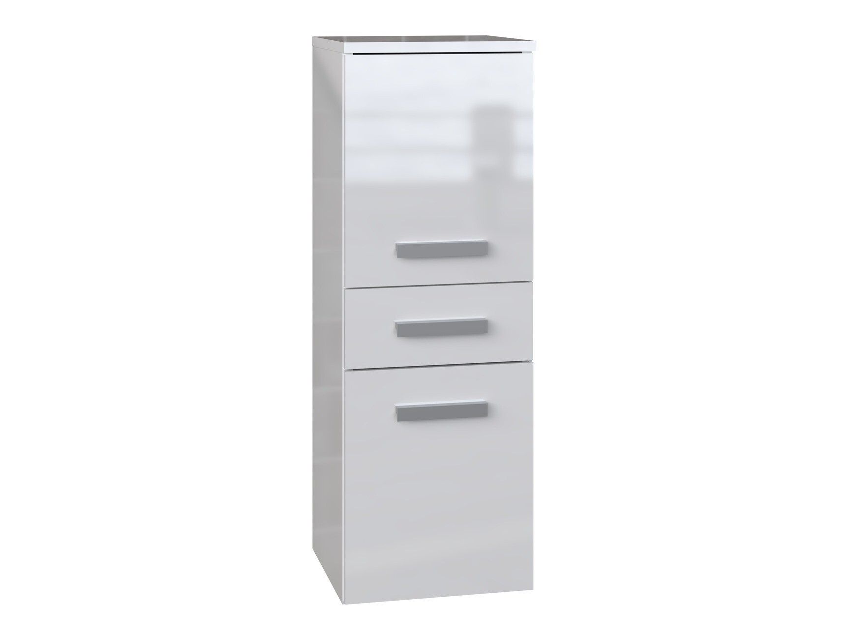 Armoire de bain indépendante Nolmaru 108 (Blanc + Blanc brillant)