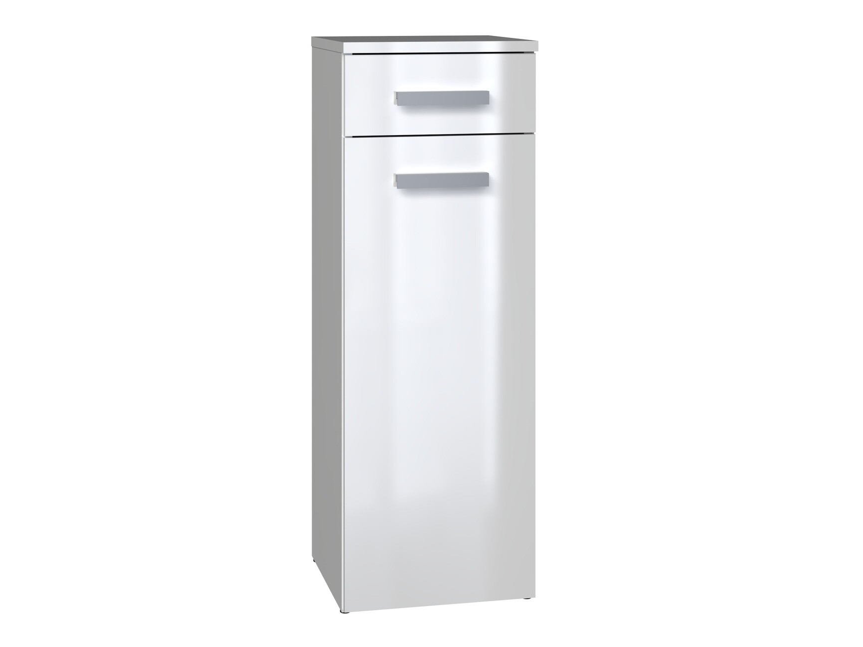 Armoire de bain indépendante Nolmaru 109 (Blanc + Blanc brillant)