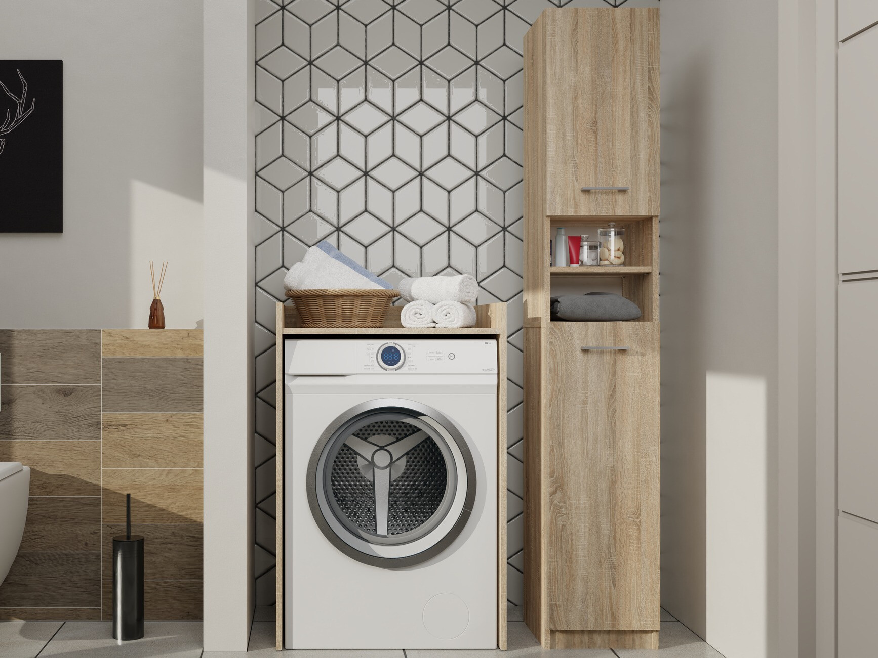 Armoire de bain à poser Balelbo 102 (Sonoma chêne)