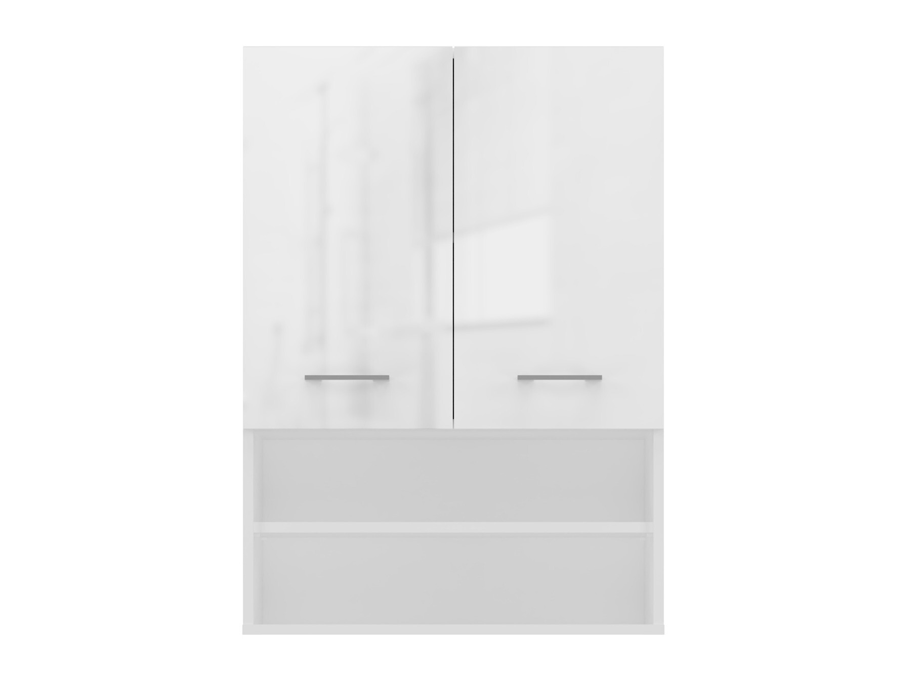 Armoire de salle de bain murale Balelbo 106 (Blanc + Blanc brillant)