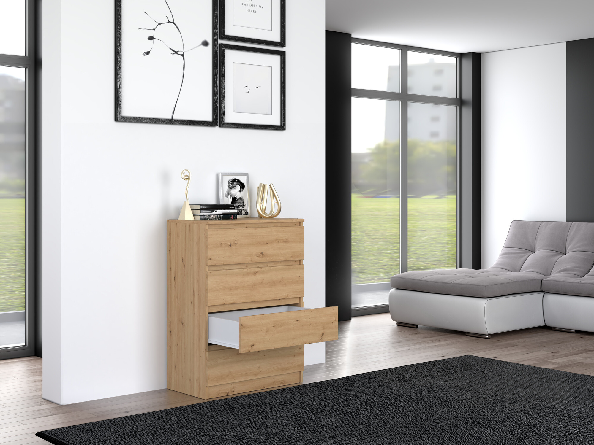 Commode Elbvelu 105 (Chêne Artisan)