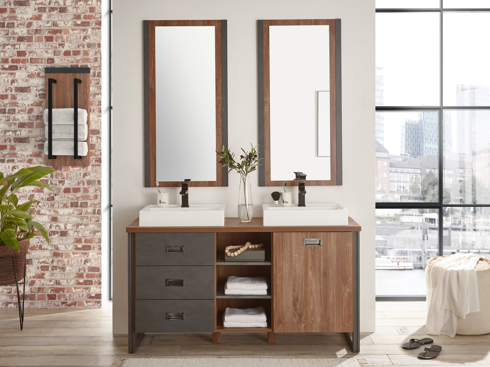 Armoire de lavabo à poser Virmeli 141