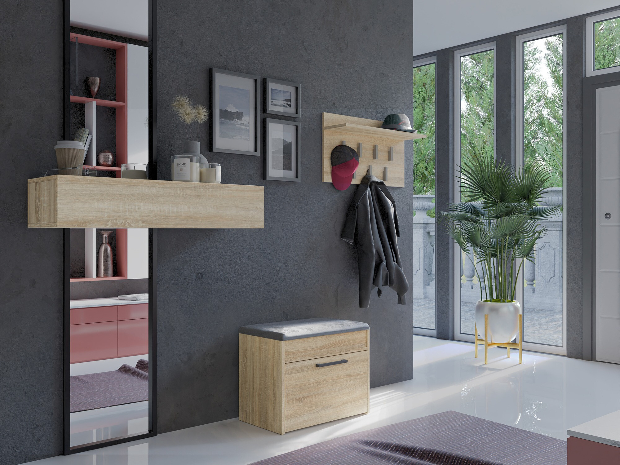 Meubles à chaussures Mandeville 219 (Sonoma chêne)