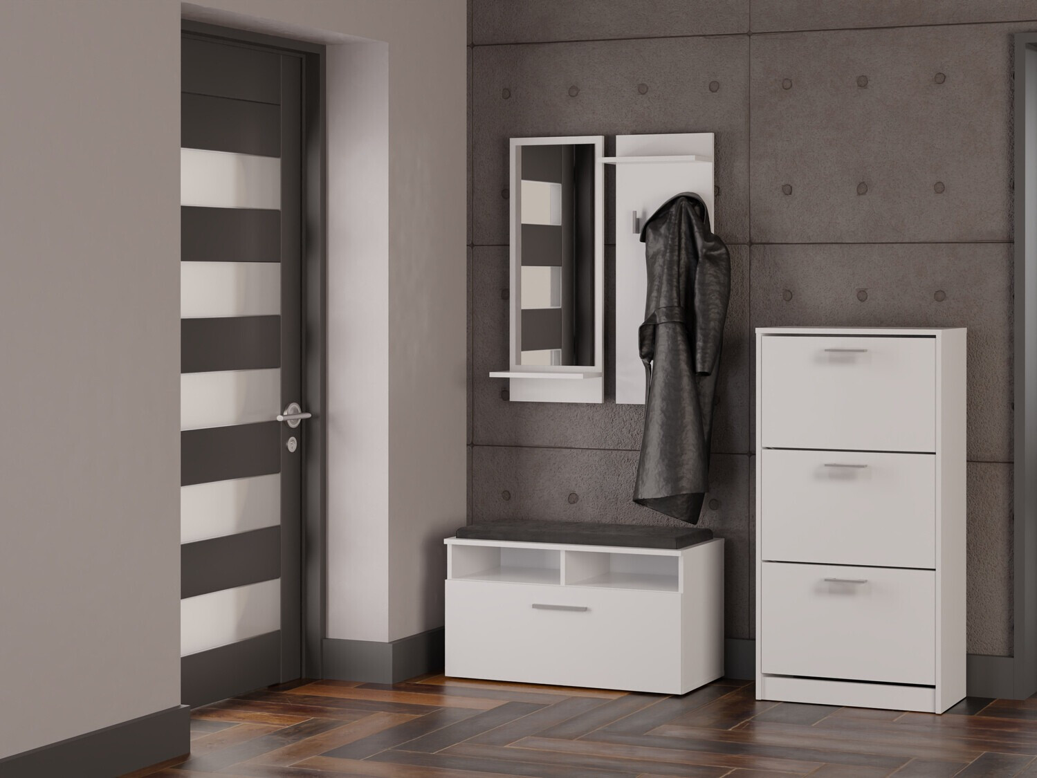 Meubles à chaussures Mandeville 224 (Blanc)