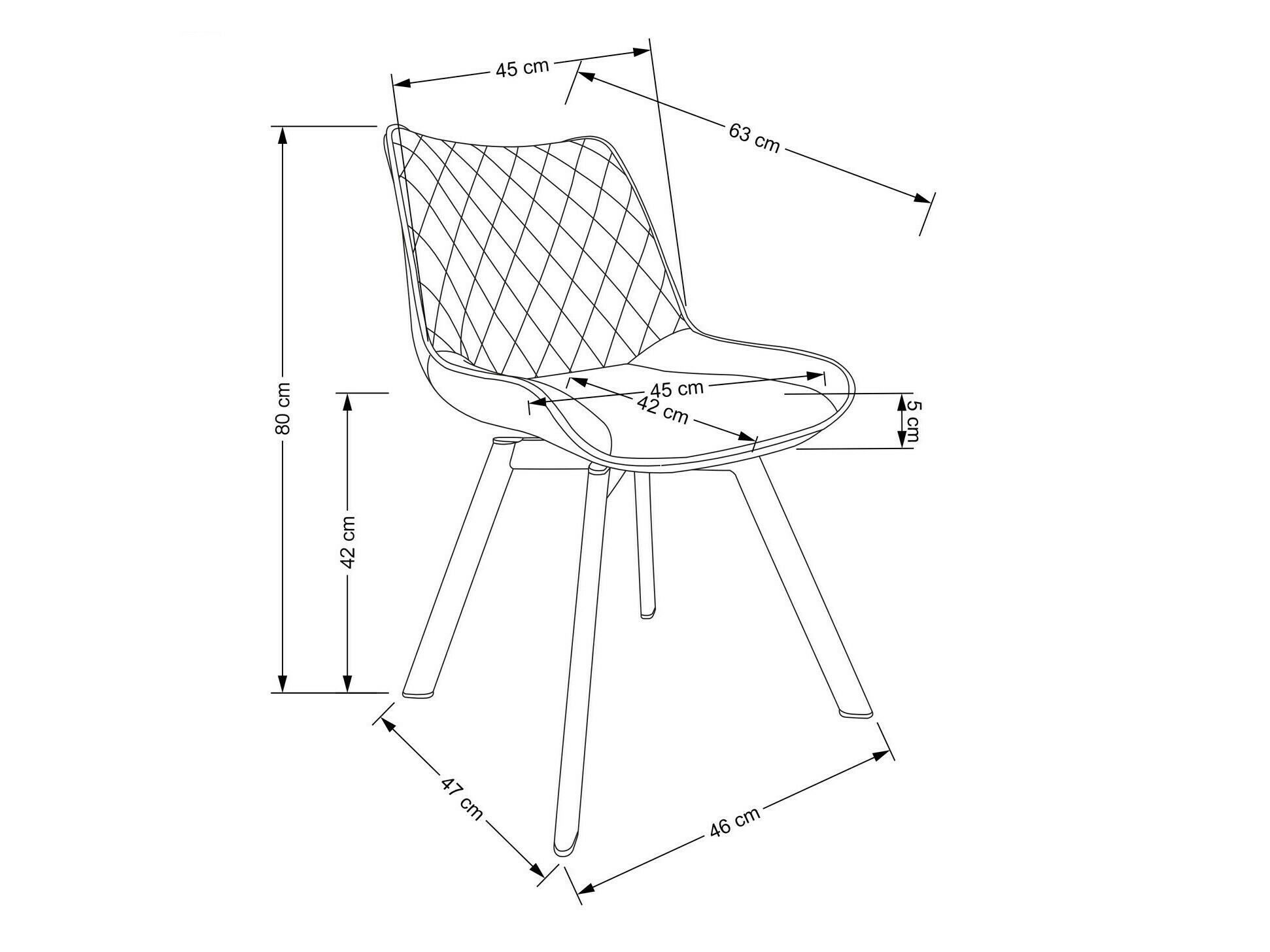 Chaise Houston 1442 (Bluvel 19)