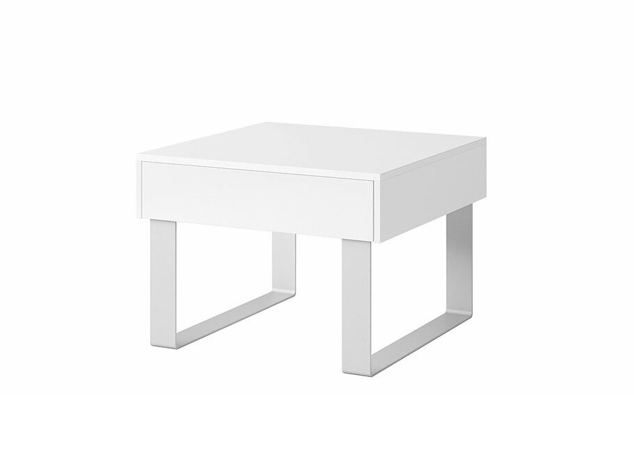 Table d'appoint Remus (Blanc + Blanc brillant)
