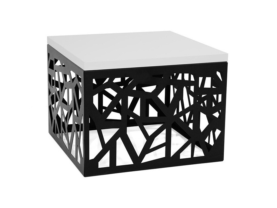 Table basse Germantown 102 (Noir mat + Blanc brillant)