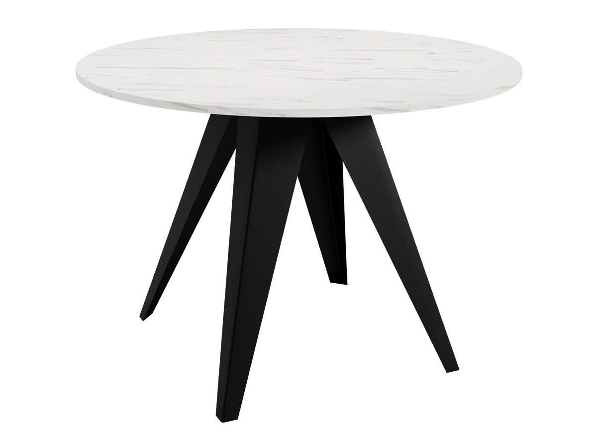Table Oswego 114 (Noir + Marbre blanc)