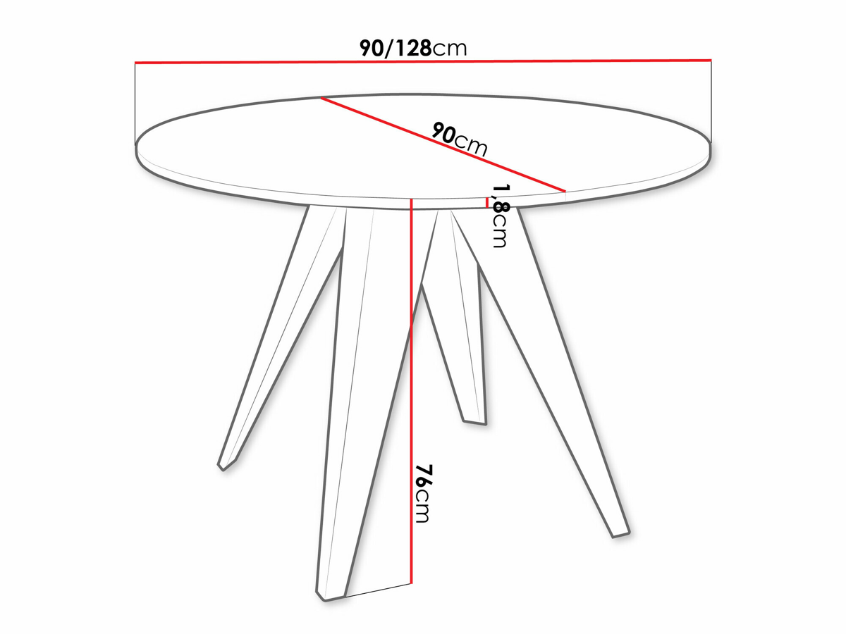 Table Oswego 114 (Noir + Marbre blanc)