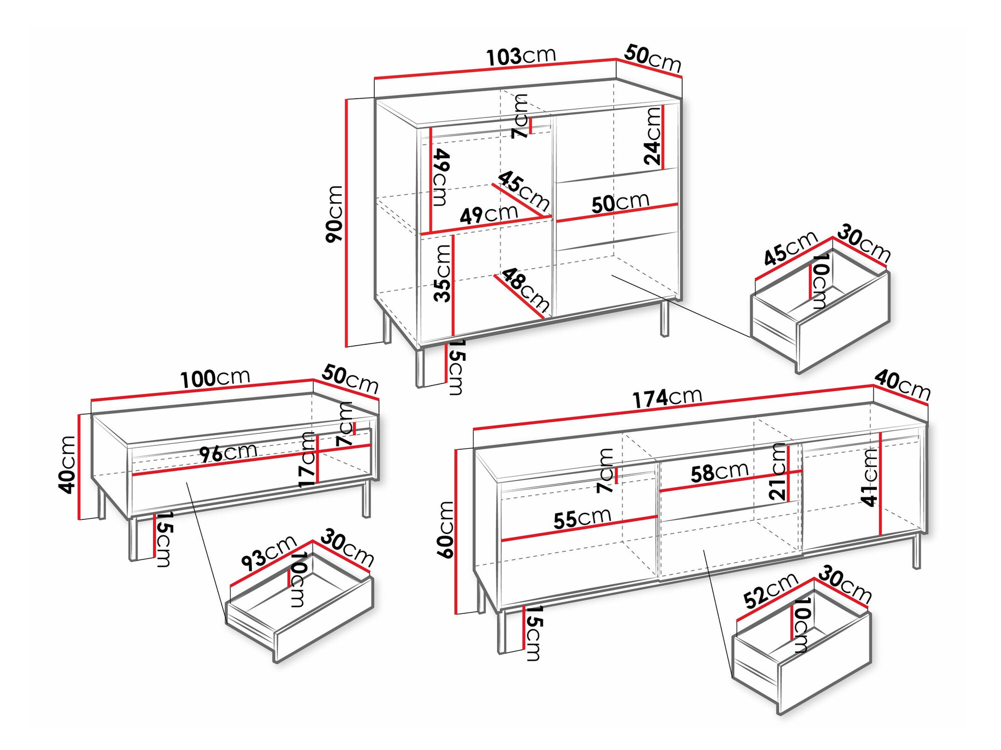 Ensemble de salon Comfivo Delruva II (Blanc)