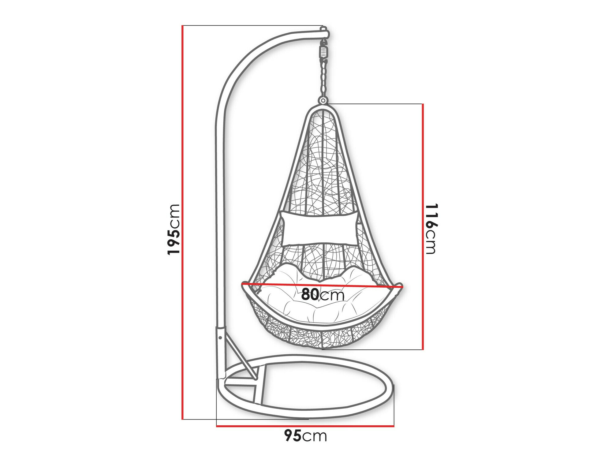 Chaise suspendu Comfivo Figae (Gris)