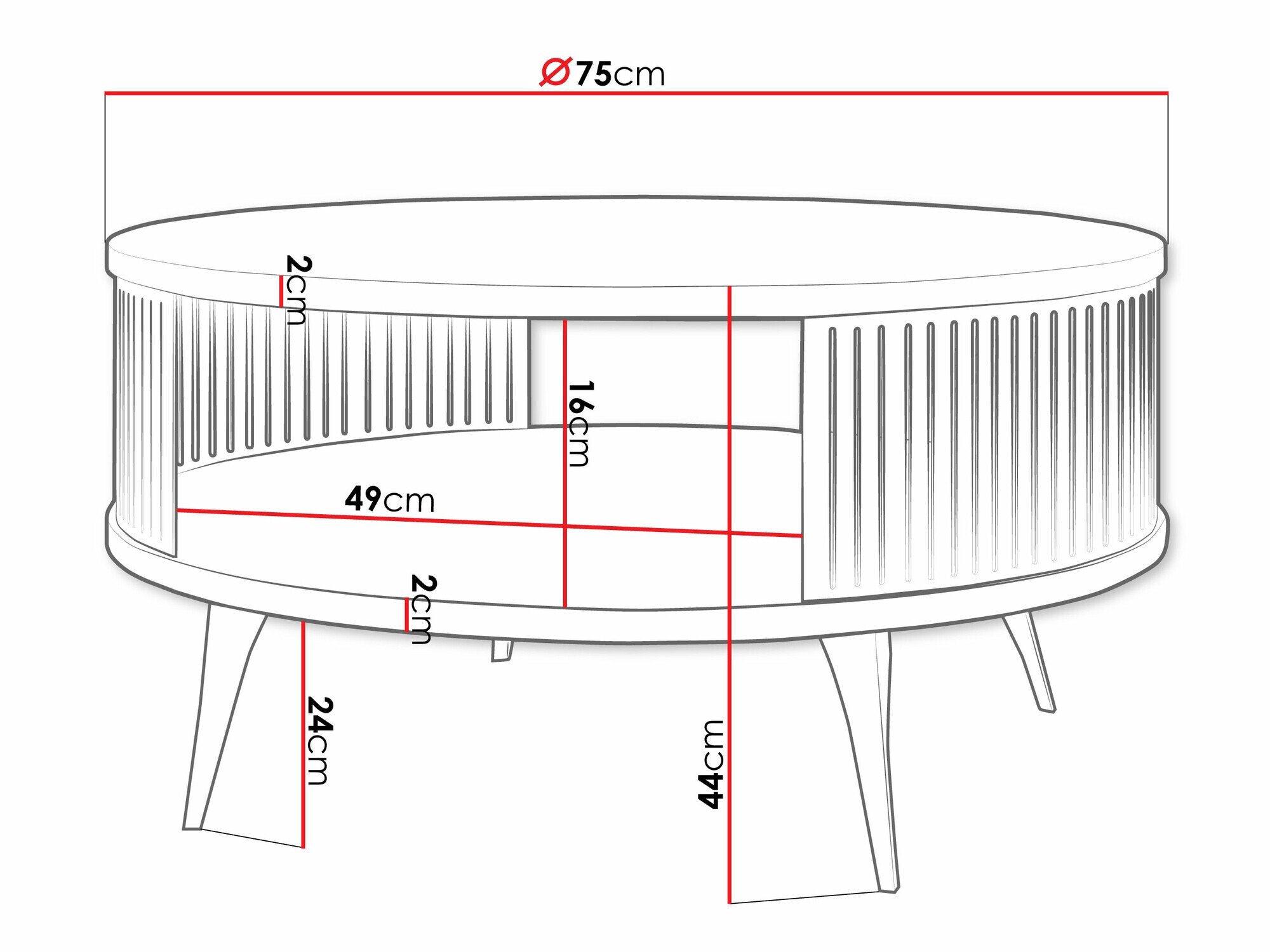 Table basse Sordore 101 (Doré + Blanc)