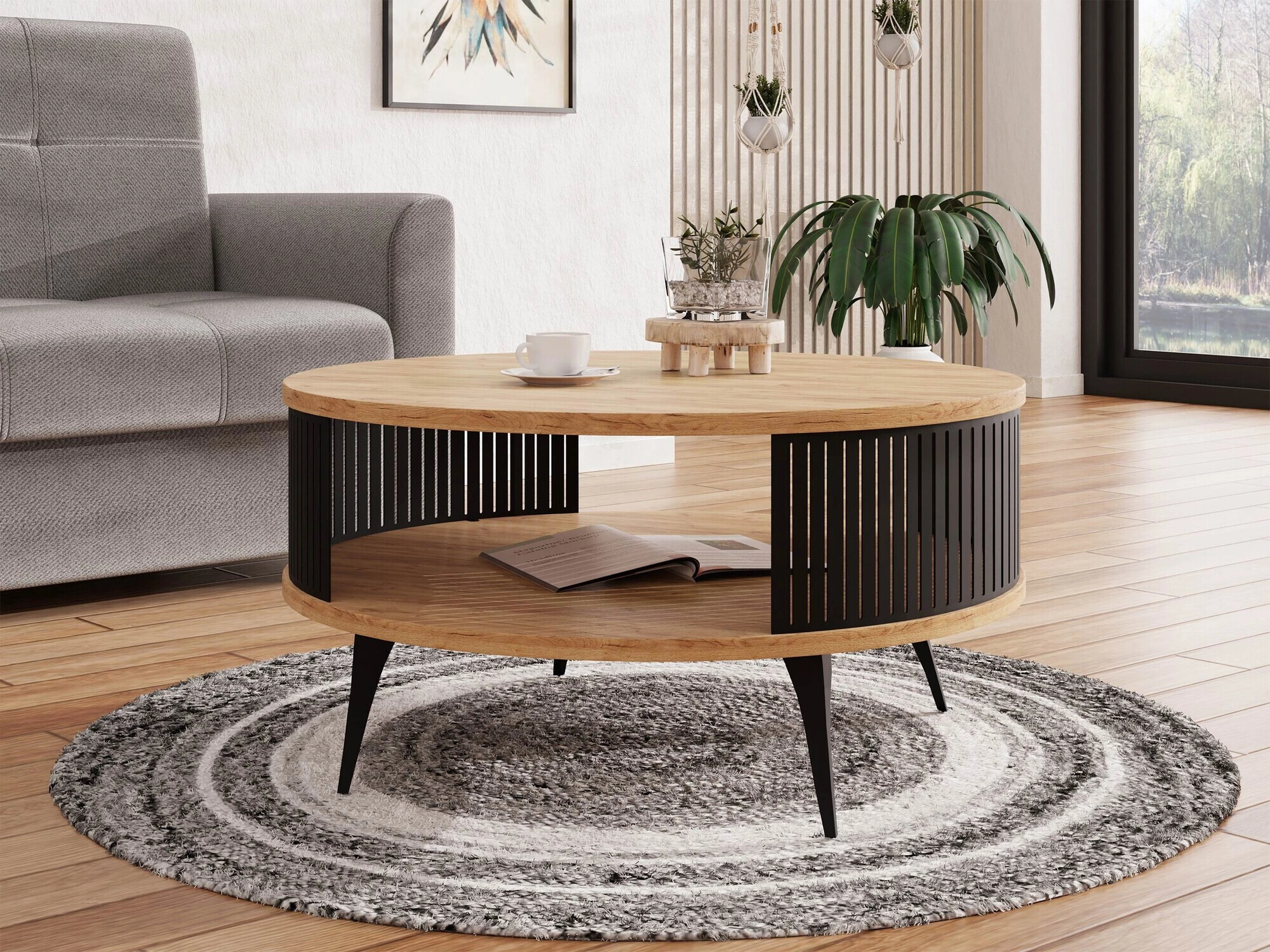 Table basse Vitum (Chêne doré artisanal)