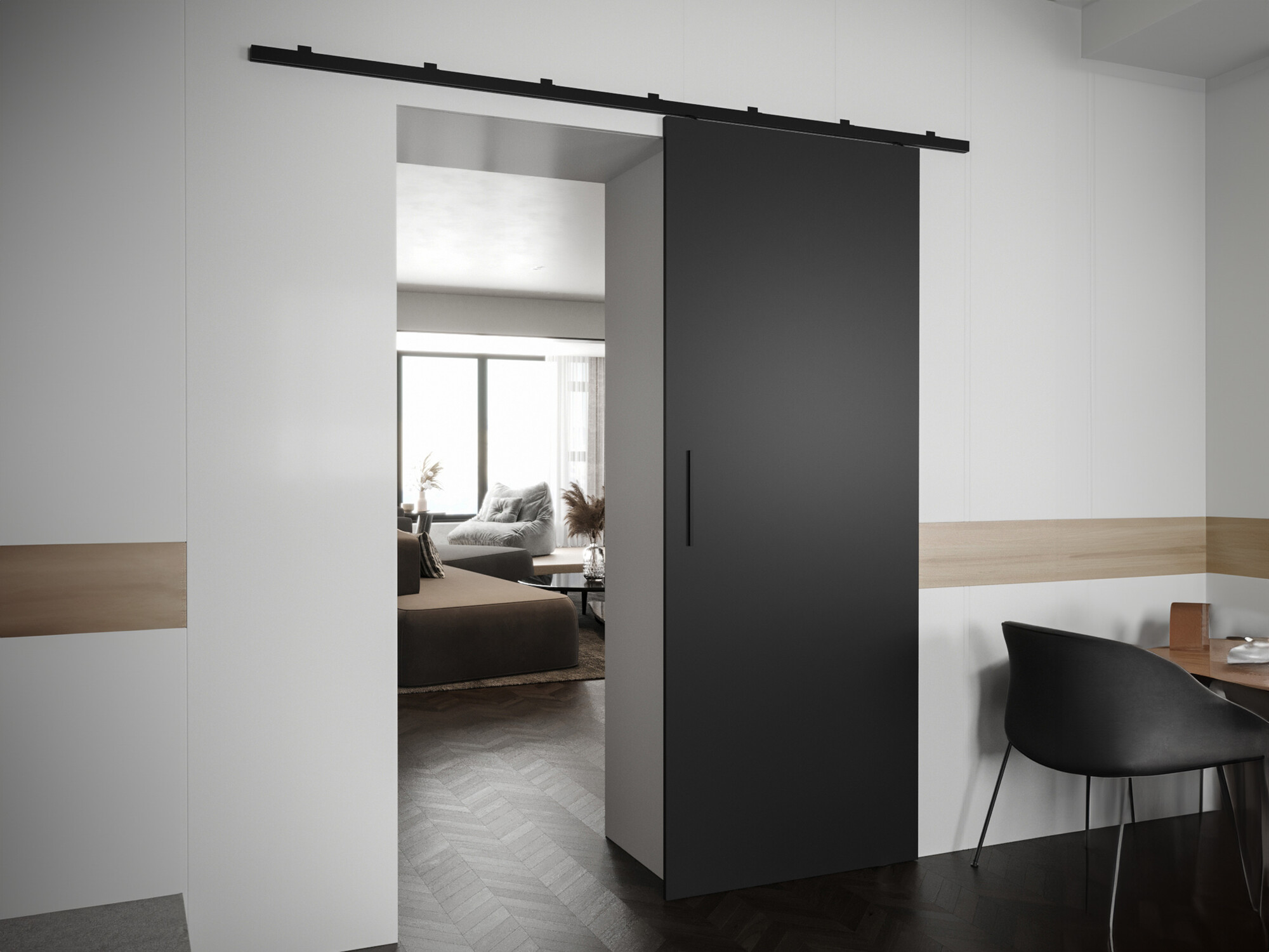 Porte coulissante Hartford 487 (Noir)