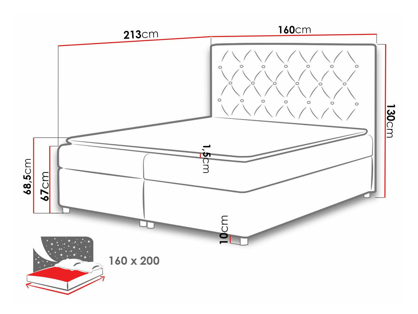 Lit boxspring Domus (Primo 8804)