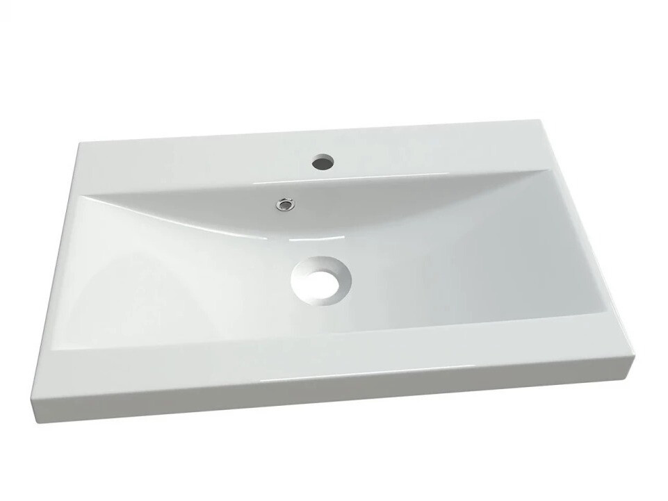 Ensemble de salle de bain Scientia III (Blanc brillant + Matera gris)