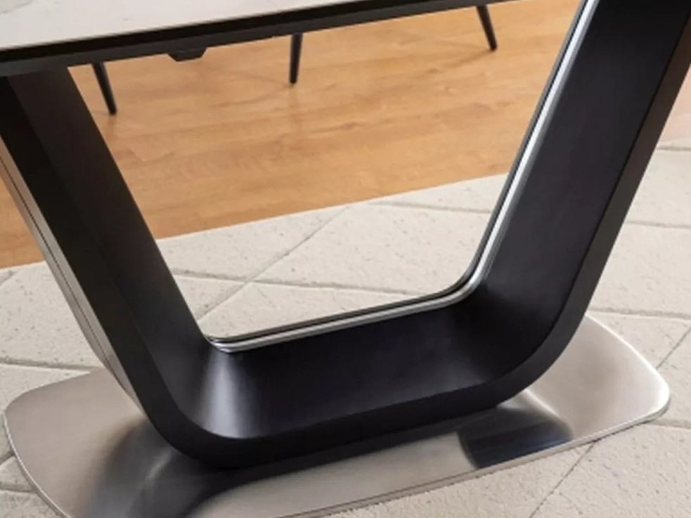 Table Detroit 116 (Marbre blanc + Noir)