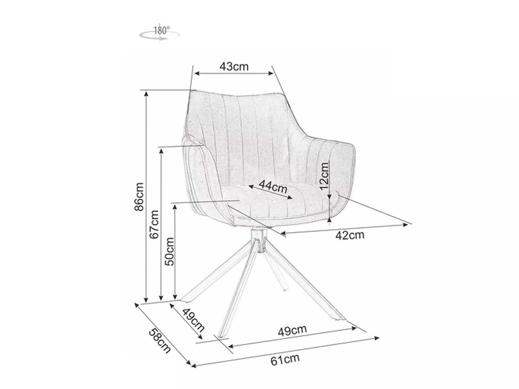 Chaise Detroit 134 (Bluvel 19)