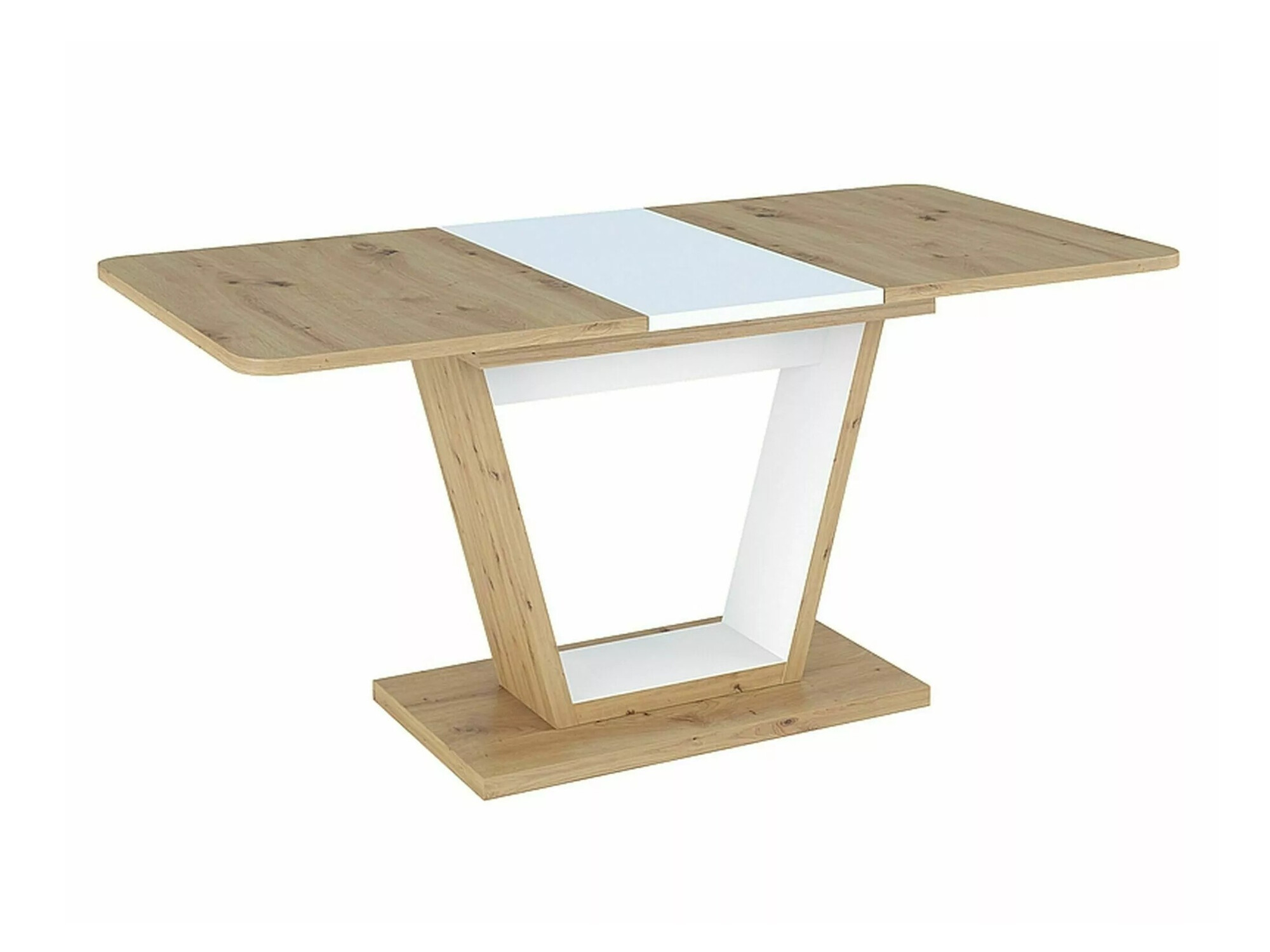 Table Detroit 135 (Chêne Artisan + Blanc)